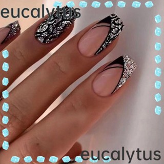 Eucalytus1 เล็บปลอม DIY สําหรับตกแต่งเล็บ 24 ชิ้น