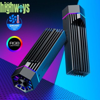 เคส SSD RGB 10Gbps M2 NVME PCIe เป็น USB3.1 Gen2 Type-C พร้อมพัดลมระบายความร้อน [highways.th]