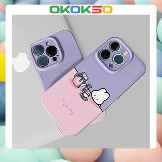 [OKOKSO] ใหม่ เคสโทรศัพท์มือถือนิ่ม กันกระแทก ลายการ์ตูนกระต่ายเย็บ สําหรับ OPPO Reno9 Reno8 Reno7pro reno6 7z 5 R17 A9 2020 4Z 5G F11 A31 A15 A3S A77