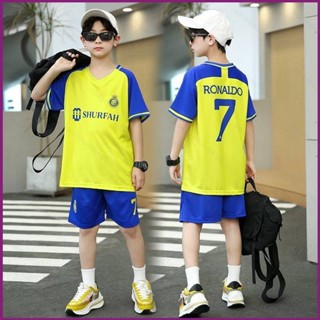 เสื้อกีฬาแขนสั้น ลายทีมชาติฟุตบอล Al Nassr Jay 22 23 ชุดเหย้า สําหรับเด็ก