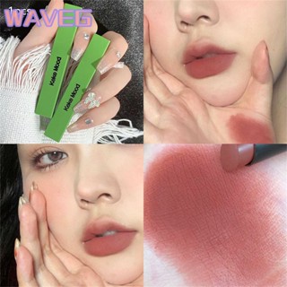 คลื่น Kekemood Small Green Tube Lipstick Non-stick Cup Matte Fog Sense Plain Nude Color Tube Lipstick