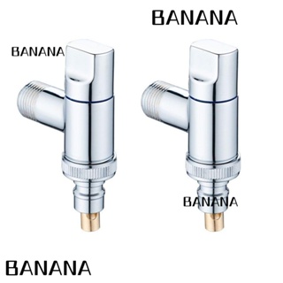 Banana1 ก๊อกน้ํา สเตนเลส ขนาดเล็ก สีเงิน สําหรับซักผ้า 2 ชิ้น|วาล์วปิดห้องน้ํา