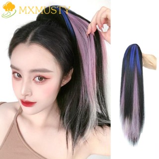 Mxmusty กิ๊บติดผมหางม้าสังเคราะห์ สีฟ้า สีชมพู คุณภาพสูง DIY สําหรับผู้หญิง