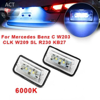 ไฟติดป้ายทะเบียนรถยนต์ LED ABS 6000K สําหรับ Mercedes C-Class W203 Sedan