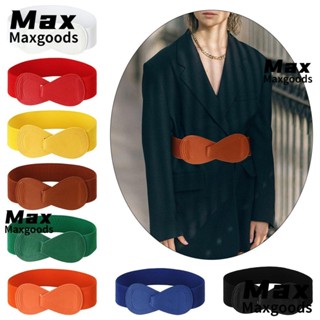 Maxg เข็มขัดยางยืด ตกแต่งเสื้อผ้า ลําลอง สวยหรู โบ คาดเอว