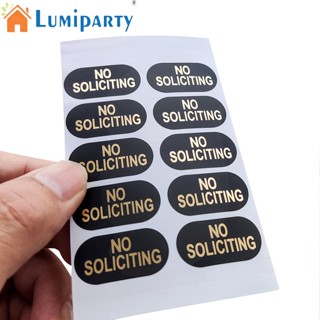 Lumiparty สติกเกอร์ฉลาก No Soliciting ทนแดด สําหรับติดผนัง ประตู หน้าต่าง 100 ชิ้น