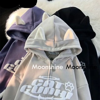 Moon เสื้อกันหนาว เสื้อคลุม ย้อนยุคในอเมริกา oversize 2023 NEW AG081107