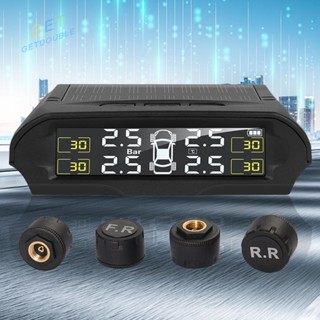 [Getdouble.th] เครื่องวัดความดันลมยางรถยนต์ พลังงานแสงอาทิตย์ TPMS 400mAh DC 5V