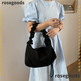 Rosegoods1 กระเป๋าสะพายไหล่ แบบผูกเชือก มีซิป แบบพกพา