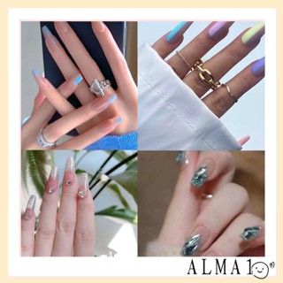 Alma เล็บปลอม กลิตเตอร์ 24 ชิ้น/กล่อง