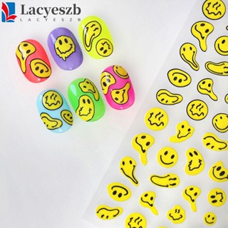 Lacyeszb สติกเกอร์ ลายการ์ตูนเปลวไฟ มีกาวในตัว สีสันสดใส สําหรับตกแต่งเล็บ