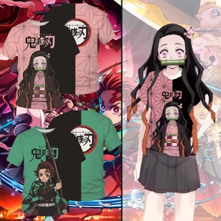 เสื้อยืดแขนสั้น พิมพ์ลาย Demon Slayer ghost Slayer 3 มิติ สําหรับผู้ชาย