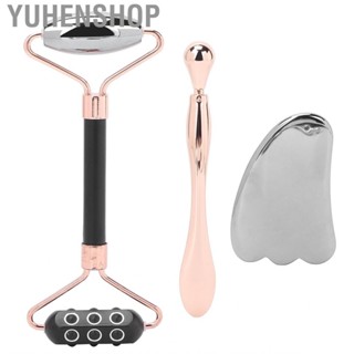 Yuhenshop 3pcs Facial Roller  Gua Sha Board Terahertz Eye  Bar Sets