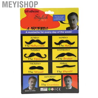 Meyishop False Mustaches  7pcs Self‑Adhesive Fake Beard Black for Kids Themed Party