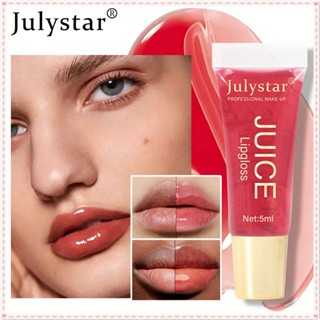 Julystar Fruit Flavour Water Gloss ลิปกลอส Mirror Moisturizing Smooth Natural Doodle Lipstick High Color Rendering Long Lasting Lip Makeup JOYFEEL