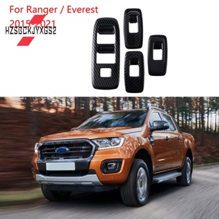 ฝาครอบสวิตช์หน้าต่าง คาร์บอนไฟเบอร์ สําหรับ Ford Ranger Everest 2015-2021