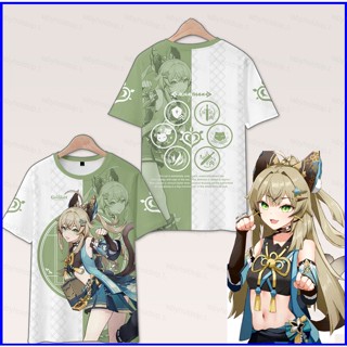 Yt1 Genshin Impact Kirara เสื้อยืดลําลอง แขนสั้น พิมพ์ลายอนิเมะ 3D สําหรับเด็ก ผู้ใหญ่ ทุกเพศ