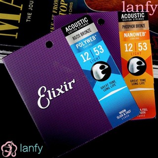 Lanfy #1 สายกีตาร์อะคูสติก นิกเกิล 11002 11052 16027 กันสนิม สําหรับกีตาร์อะคูสติก