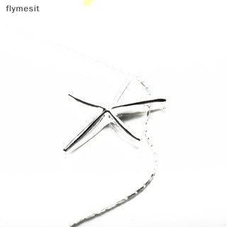 Flymesit สร้อยคอโซ่ จี้รูปปลาดาวน่ารัก สีเงิน เครื่องประดับแฟชั่น สําหรับผู้หญิง