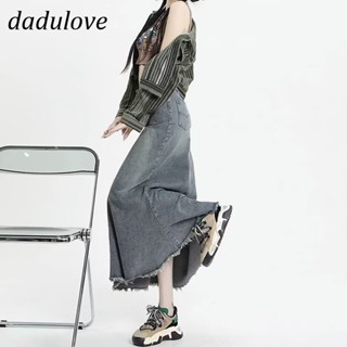 DaDulove💕 New American Ins High Street Retro Denim Skirt Niche High Waist High Waist A- line Skirt Bag Hip Skirt