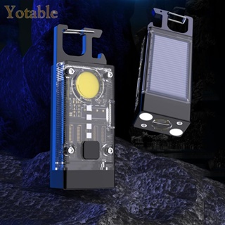 [Yotable.th] ไฟฉาย LED COB 500LM พลังงานแสงอาทิตย์ Type-C ชาร์จ USB 500mAh IPX4 กันน้ํา