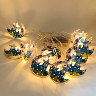 New Eid Mubarak Ramadan Moon LED Fairy String Light Muslim Hanging Party Decor