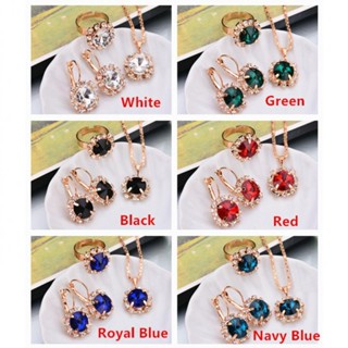 Womens Gold Plated Crystal Earrings Gem And Jewelry Set Clearance sale