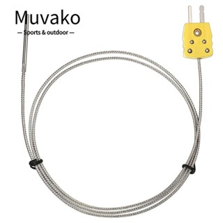 Muvako โพรบเทอร์โมคัปเปิล Type K TL1004 เชื่อมต่อเซนเซอร์ K Type โพรบหัววัดโลหะ 0°ค ~ 500°ค (32°F ~ 932°F) โพรบเซนเซอร์วัดอุณหภูมิ