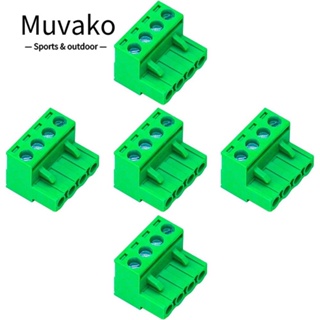 Muvako ตัวเชื่อมต่อฟินิกซ์ สกรู PCB 5.08 มม. 4 ขั้ว สีเขียว 4 Pin 5 ชิ้น