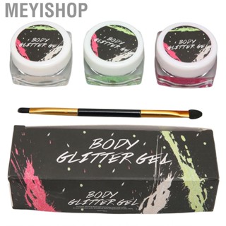 Meyishop Body Glitter Gel  Colour Changing 3 Colours Multipurpose Bottles Sweat Proof for Eyes Cheeks