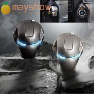 Mayshow ฝาครอบปุ่มสวิตช์สตาร์ทรถยนต์ แบบเหล็ก สําหรับตกแต่งภายในรถยนต์