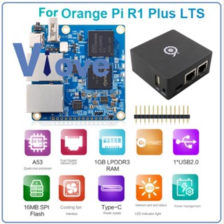 บอร์ดทดลอง สําหรับ Orange Pi R1 Plus LTS พร้อมเคสอลูมิเนียม Gigabit Ethernet รองรับ Android 1 ชุด