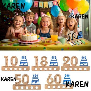 Karen ป้ายไม้ ของขวัญวันเกิด 20 ปี สําหรับตกแต่งสมุดเยี่ยม