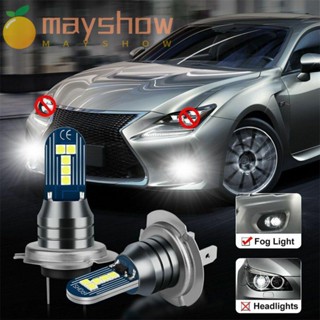 Mayshow ไฟตัดหมอก 6000K 10SMD 1600LM แบบบางพิเศษ สําหรับรถยนต์ 2 ชิ้น