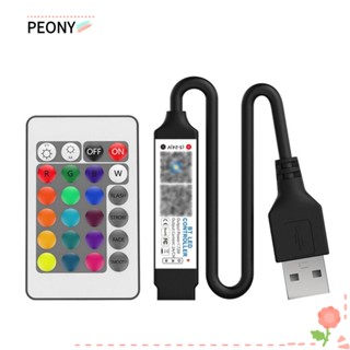 Peonypavilion ตัวควบคุมแถบไฟ LED USB 5V RF บลูทูธ ปรับความสว่างได้ ควบคุมผ่านแอพ ขนาดเล็ก สําหรับเทปไฟ