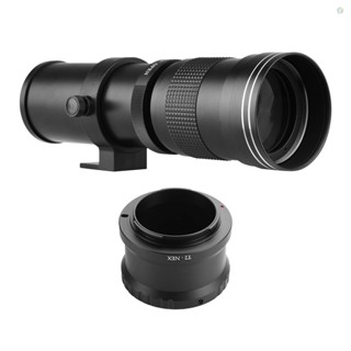 Audioworld Andoer เลนส์ซูม MF Super Telephoto F/8.3-16 เมาท์ T 420-800 มม. พร้อมแหวนอะแดปเตอร์เมาท์ NEX- เกลียว 1/4 แบบเปลี่ยน สําหรับกล้อง NEX E-mount NEX-5R NEX-3 N