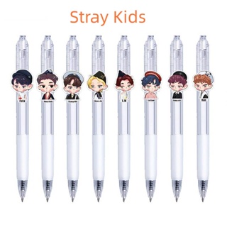 Ere1 Stray Kids Click ball pen ปากกาเจล ลายการ์ตูนน่ารัก Bang Chan Chang-Bin Felix Han IN Hyun-Jin Lee Know Seung-min