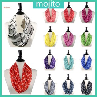 Mojito กระเป๋าซิปซ่อนสองชั้น สําหรับผู้หญิง สําหรับผ้าพันคอ Infinity Loop Quatrefoil