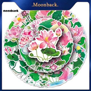 &lt;moonback&gt; สติกเกอร์ ลายการ์ตูนใบบัวน่ารัก น้ําหนักเบา สําหรับติดตกแต่งกระเป๋าเดินทาง สมุดภาพ 50 ชิ้น