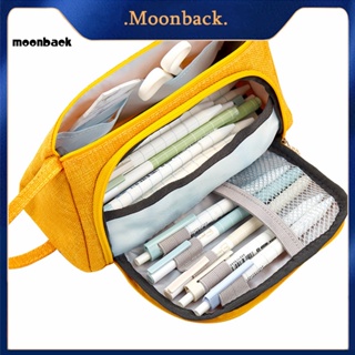 &lt;moonback&gt; กระเป๋าดินสอ ผ้าฝ้าย ผ้าลินิน มีซิป ทนทาน สําหรับเดินทาง