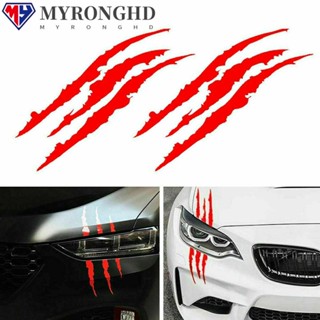 Myronghd สติกเกอร์สะท้อนแสง ลายกรงเล็บ สําหรับตกแต่งรถยนต์ 2 ชิ้น