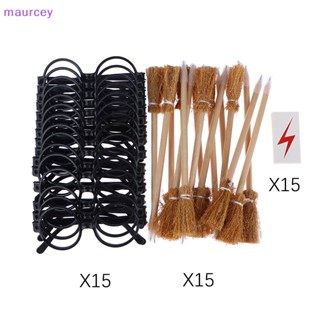 Maurcey สติกเกอร์แทททู ลายไม้กวาด และแว่นตา สําหรับปาร์ตี้ ธีมพ่อมด 45 ชิ้น ต่อชุด