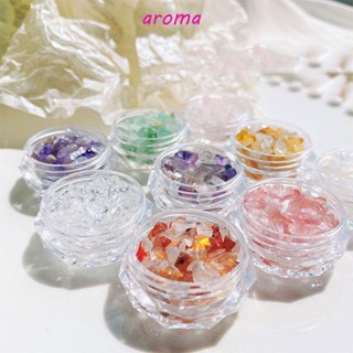 Aroma อัญมณี พลอยเทียม 3D แวววาว ทรงไม่สมมาตร สําหรับตกแต่งเล็บ DIY