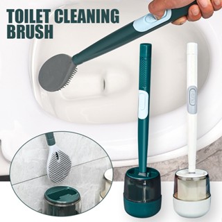 New Perforated Wall Mounted Silicone Toilet Brush with Brush Holder Set