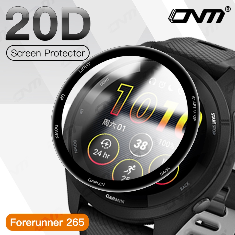 ฟิล์ม Garmin Forerunner 265 265S ฟิล์ม ฟิล์มป้องกันรอยหน้าจอ 3D ฟิล์มกันรอยเต็มจอ สำหรับ Garmin Fore