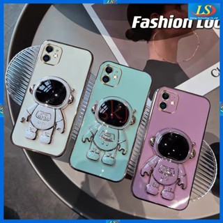 เคส iPhone 11 เคส iPhone 12 / 13 / 14 เคส iPhone 11 Pro Max / 12 Pro Max / 13 Pro Max / เคส iPhone 14 Pro Max เคสโทรศัพท์มือถือ ลายนักบินอวกาศ Nasa พร้อมขาตั้ง สําหรับ YHYC