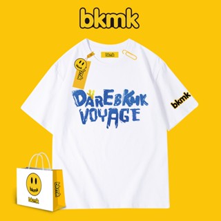 เสื้อยืดแขนครึ่ง พิมพ์ลาย BKMK สไตล์วินเทจ แฟชั่นคู่รัก