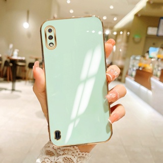 เคสโทรศัพท์มือถือ Tpu ป้องกันกล้อง กรอบสีทอง หรูหรา 6D สําหรับ Samsung Galaxy A01 A02 A02S A03 A03S A04 A04E A04S A10 A10S