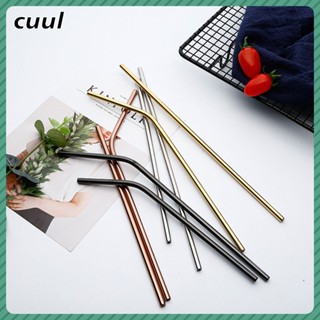 ฟางสแตนเลส Creative Titanium Plated Color Straw Gold Milk Tea Drinking Tube Metal Straw Cod