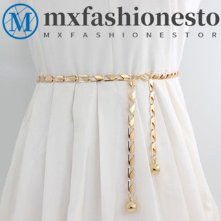 Mxfashione ผู้หญิง บาง สายรัดเอว กางเกงยีน ปรับโซ่ สําหรับเด็กผู้หญิง พู่ สายรัดเอว ตกแต่งชุดเดรส